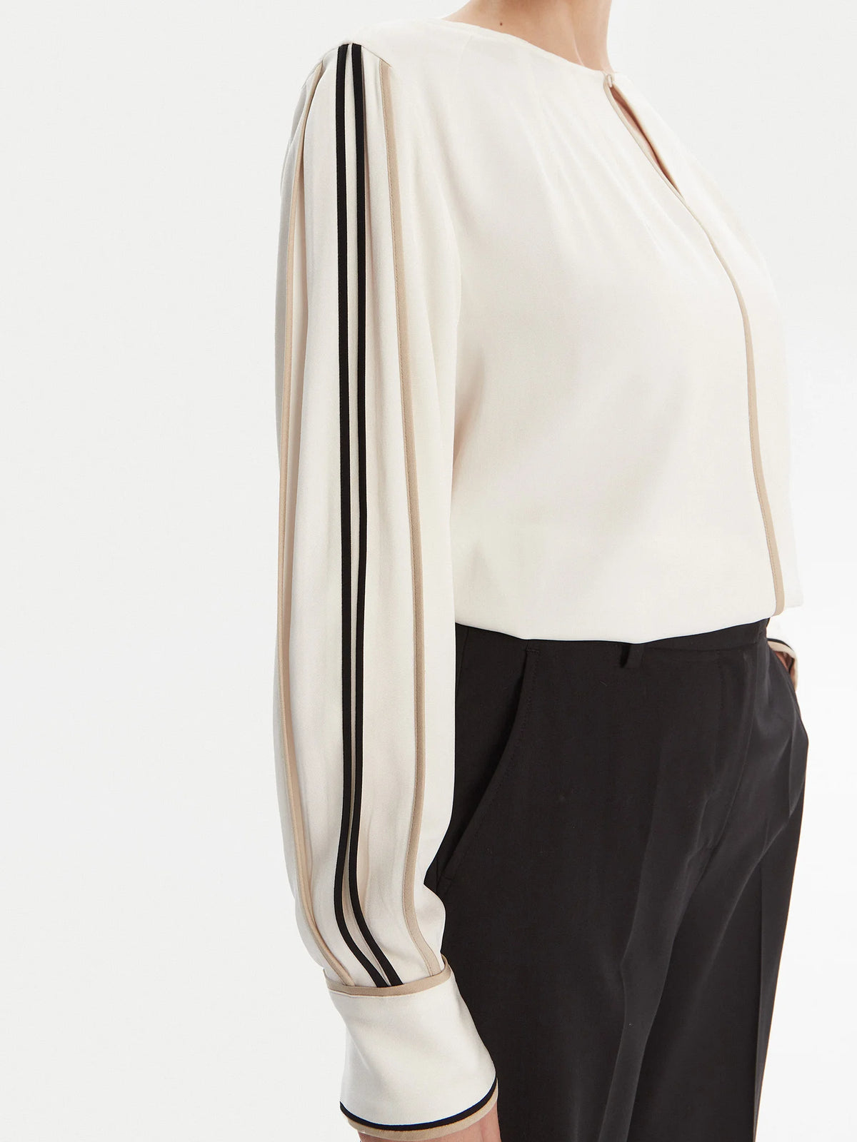 Blusa de manga comprida Regular Fit em mistura de viscose - BOSS