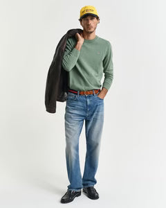 Camisola de malha com decote redondo clássica em algodão - GANT