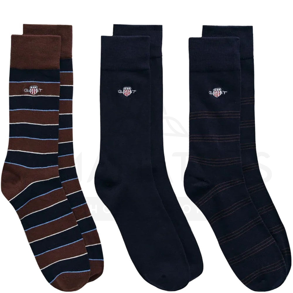 Pack de três pares de meias em algodão suave em caixa presente - GANT