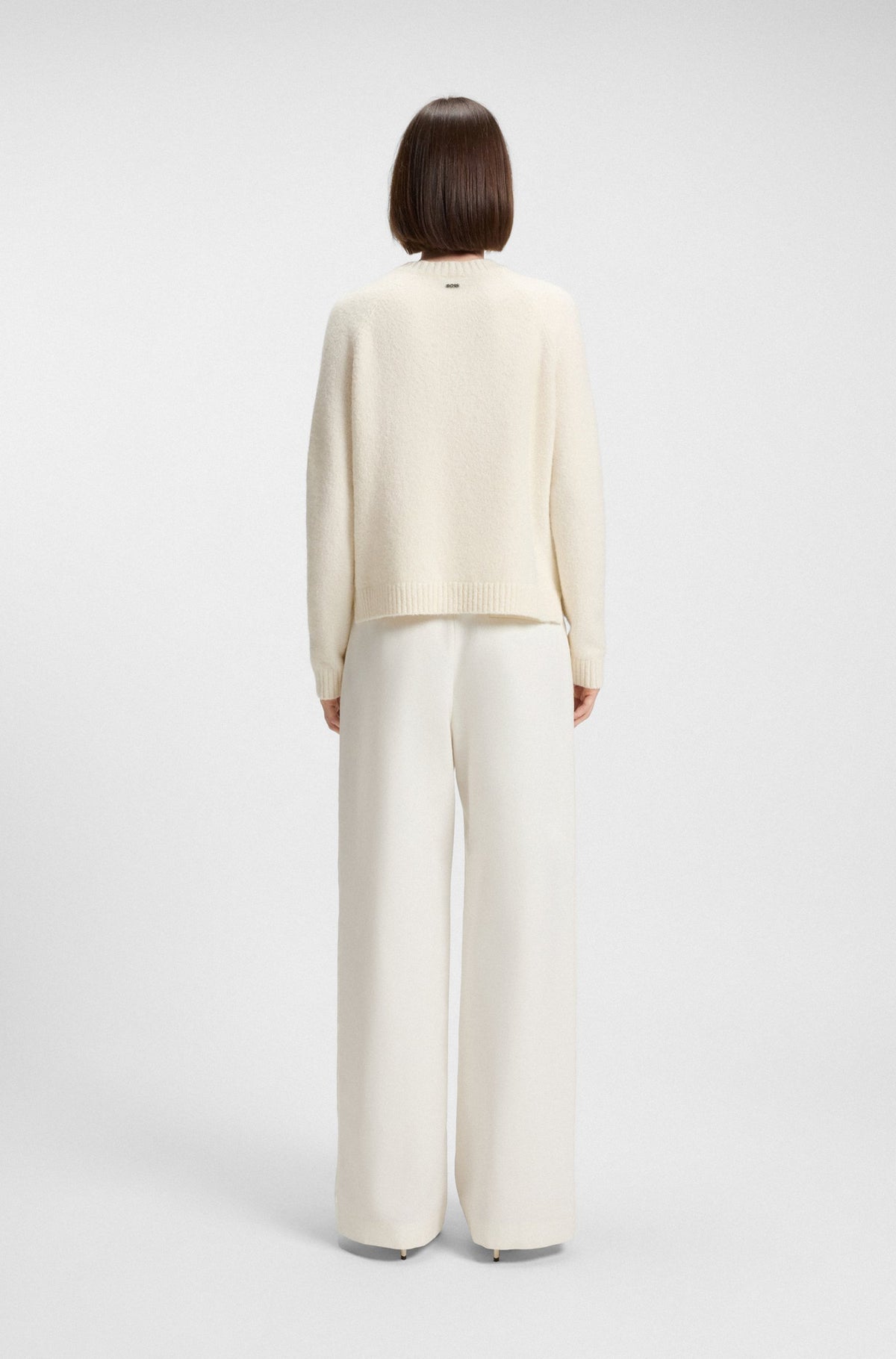 Camisola de gola redonda em tecido elástico - BOSS