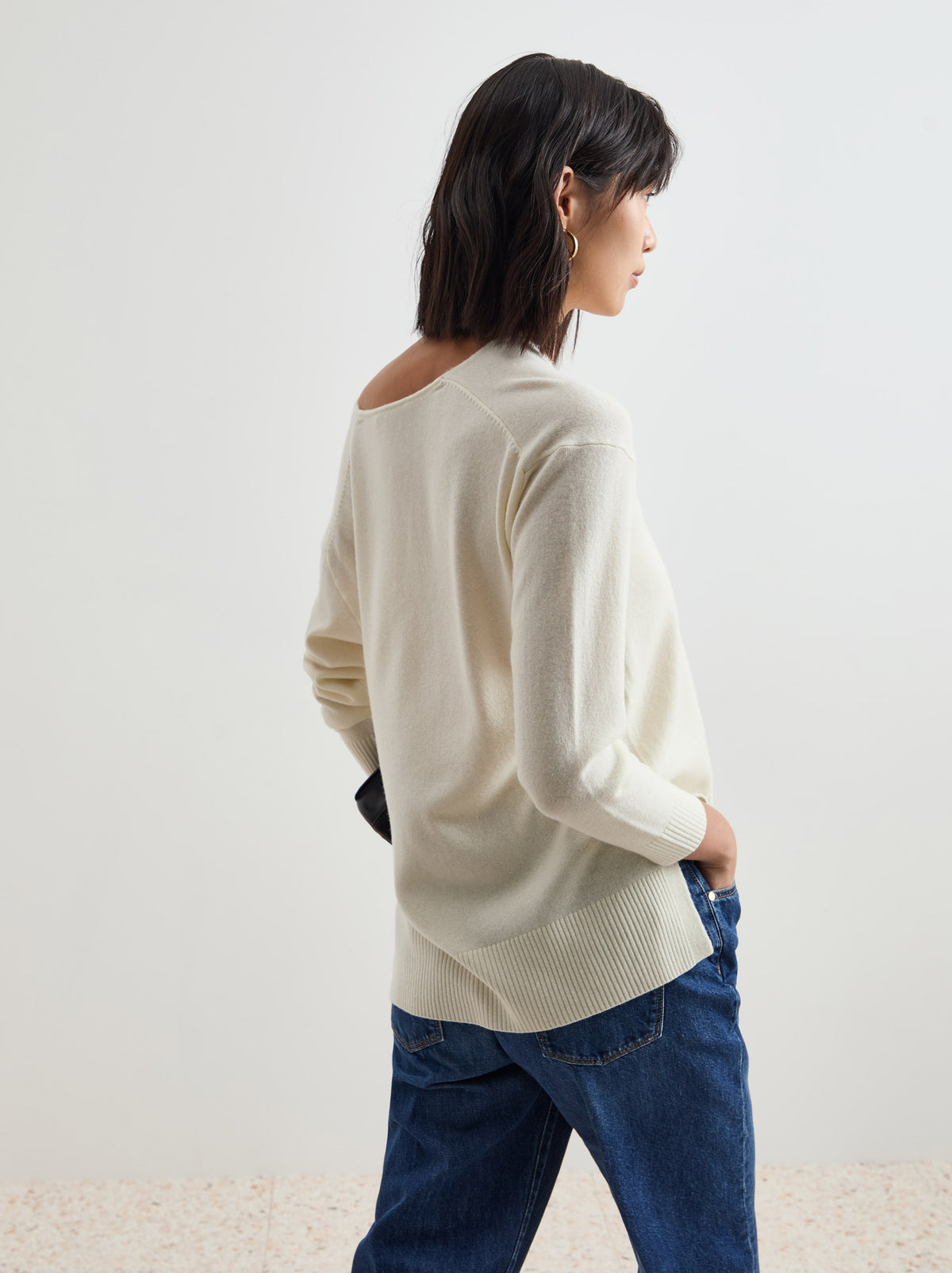 Camisola de lã decote em V - DECENIO