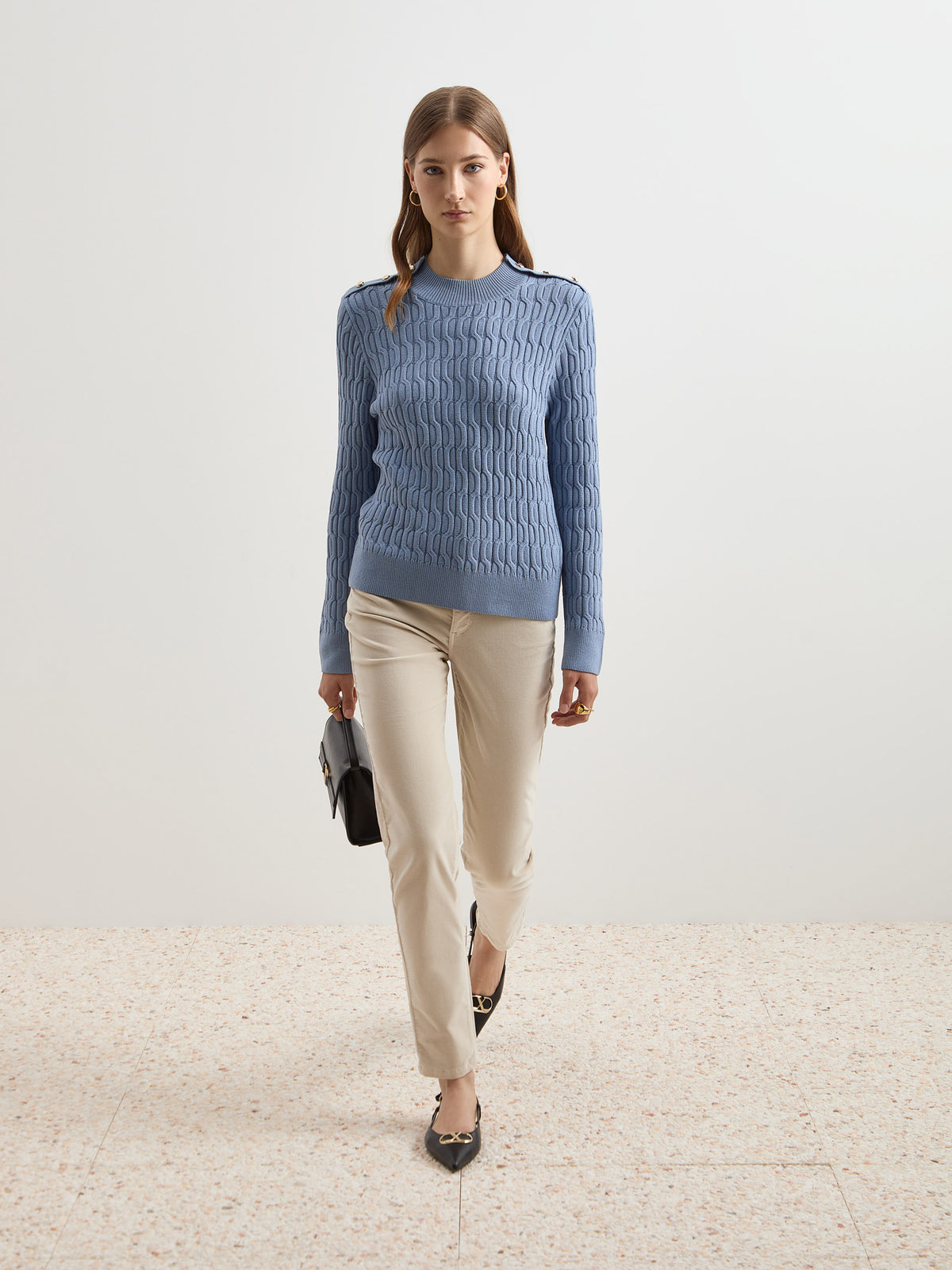 Camisola malha entrançada - DECENIO