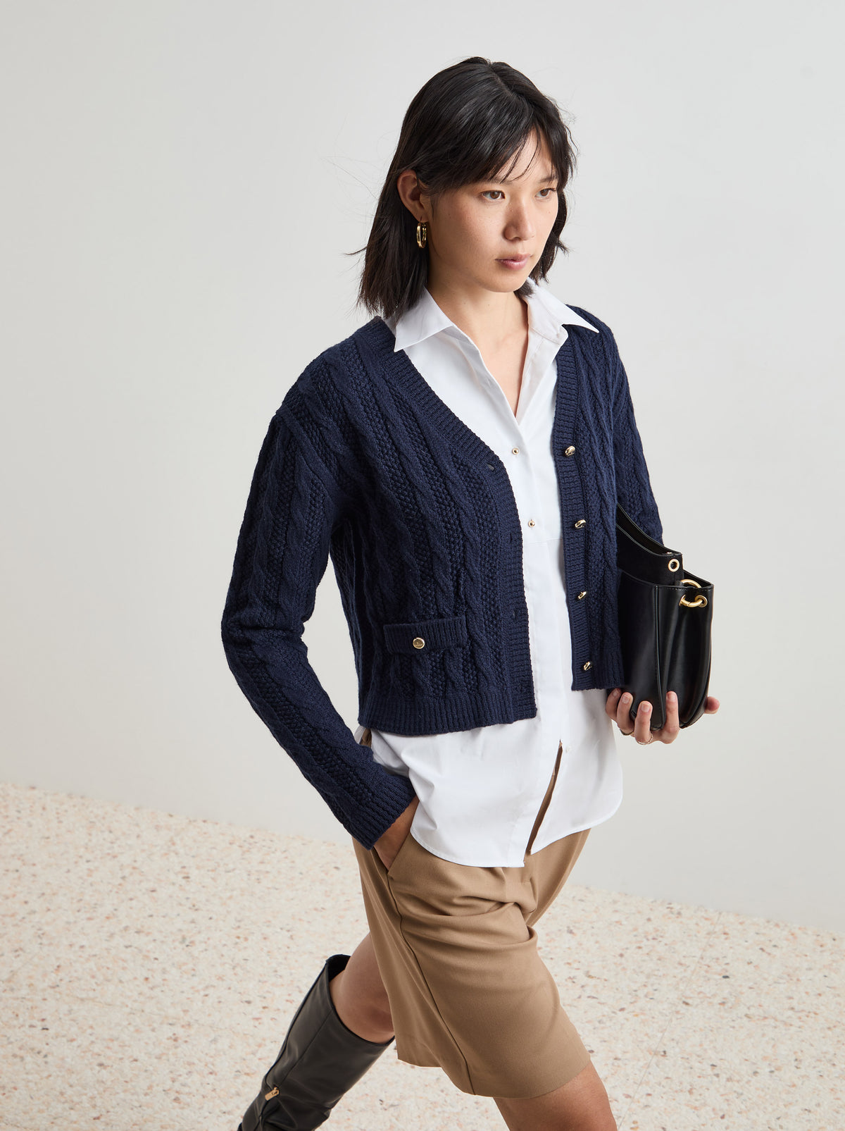 Casaco malha entrançada - DECENIO