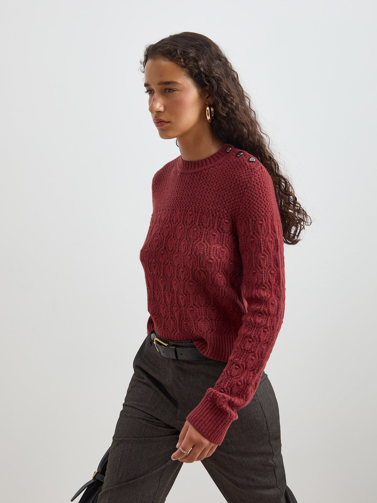 Camisola de malha estruturada em lã - DECENIO