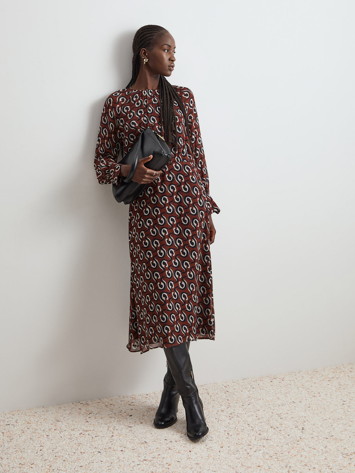 Vestido midi estampado - DECENIO