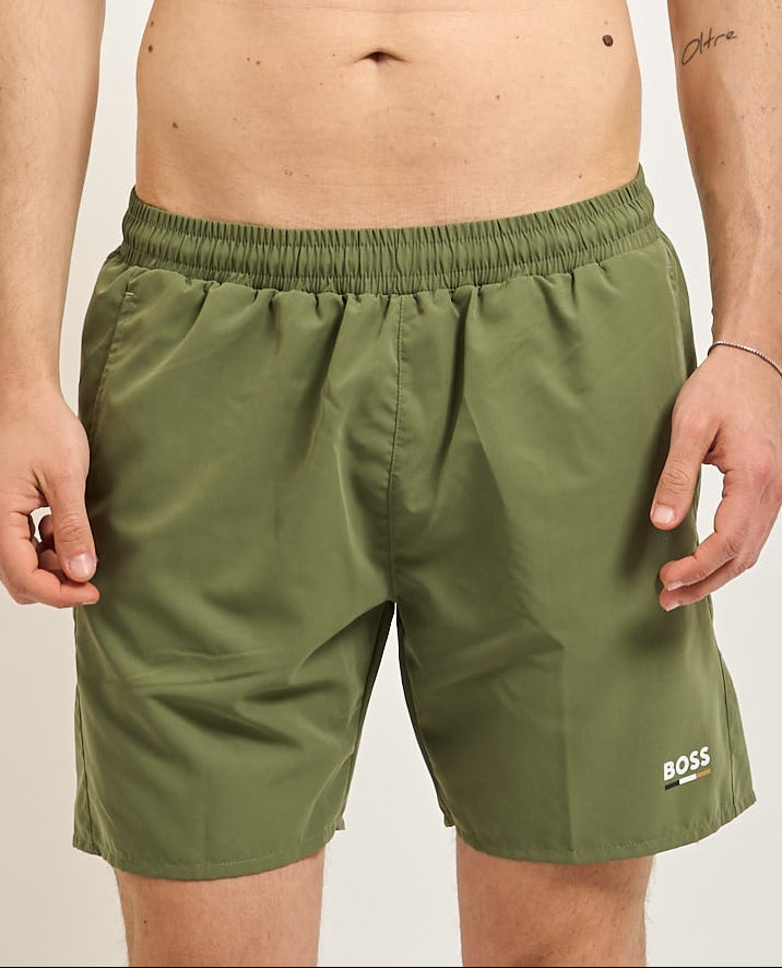Calções de banho com logótipo estampado em contraste
