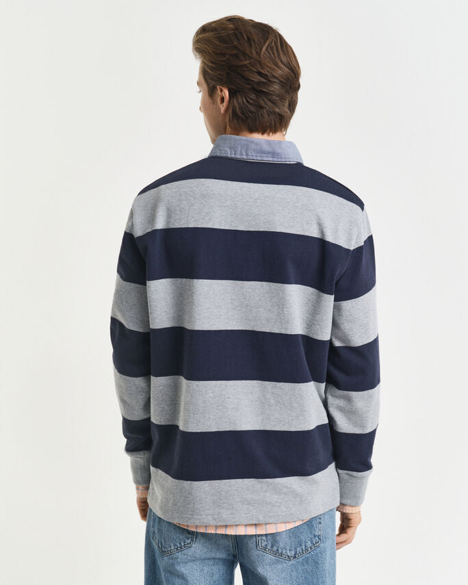Heavy Rugger às riscas com colarinho em chambray - GANT