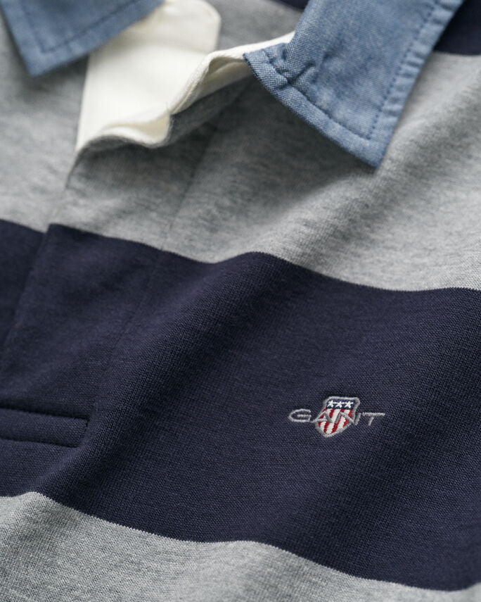 Heavy Rugger às riscas com colarinho em chambray - GANT