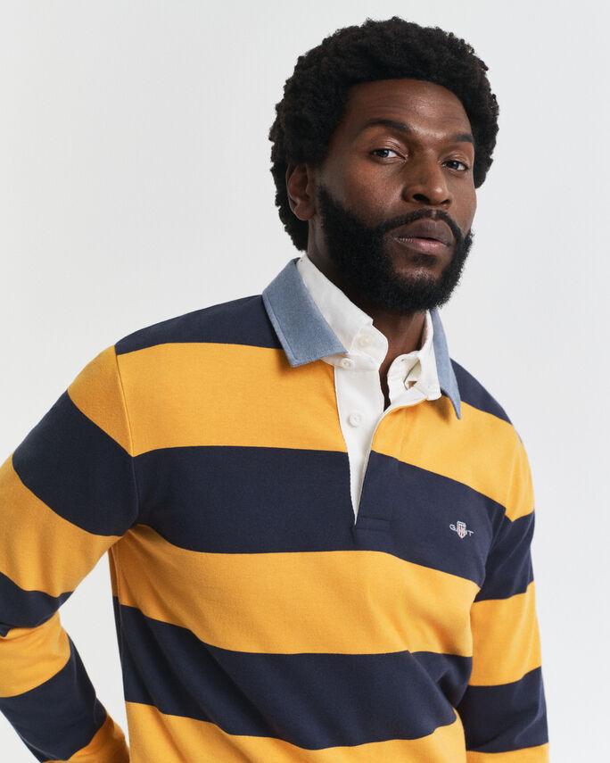 Heavy Rugger às riscas com colarinho em chambray - GANT