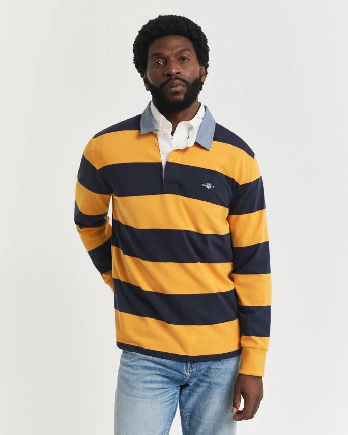 Heavy Rugger às riscas com colarinho em chambray - GANT