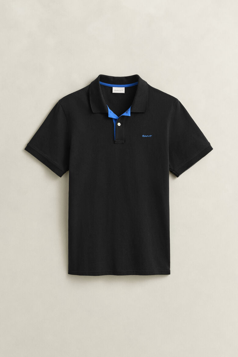 Polo em algodão piqué contrastante