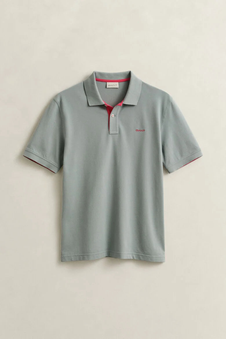 Polo em algodão piqué contrastante