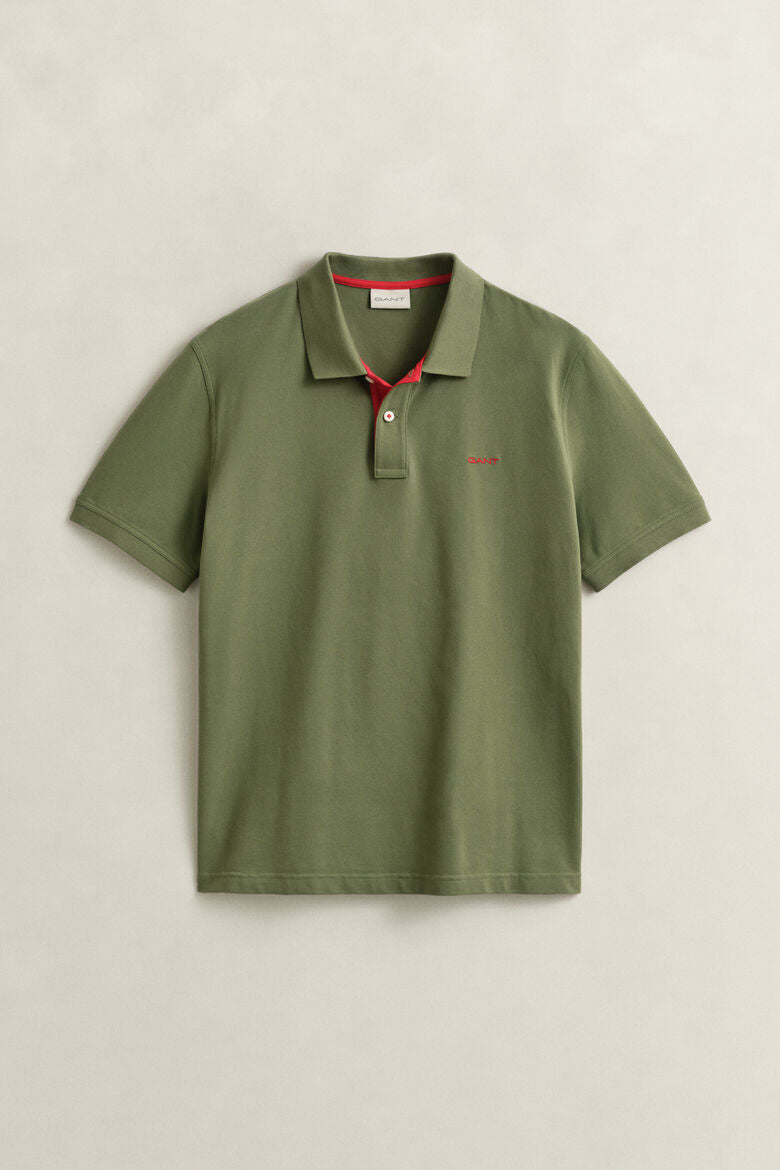 Polo em algodão piqué contrastante