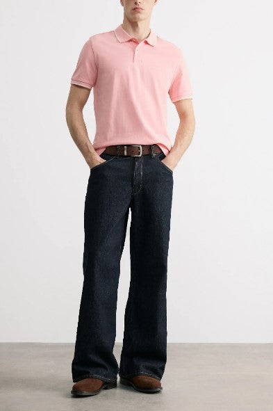 Polo em algodão piqué Tipped