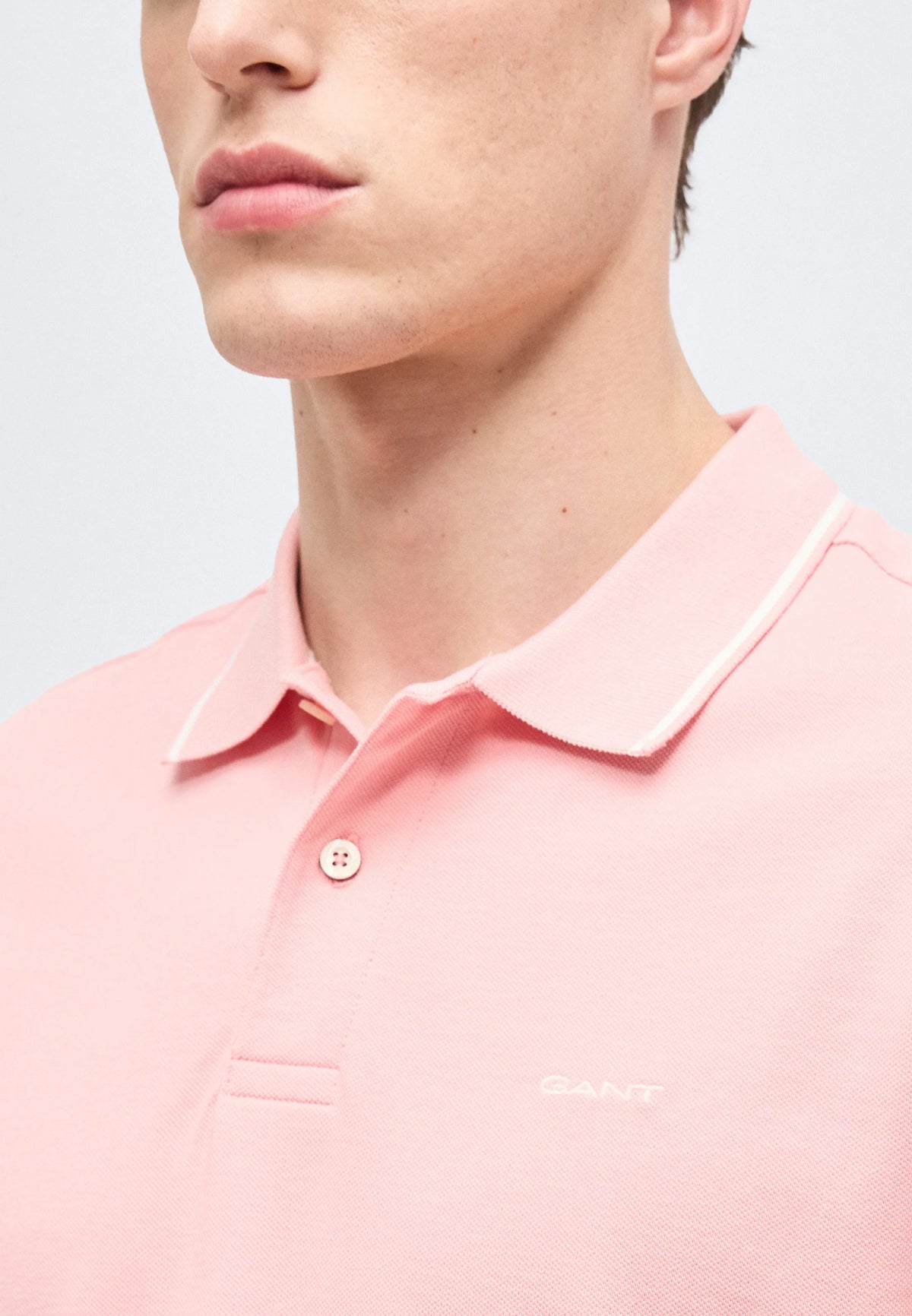 Polo em algodão piqué Tipped