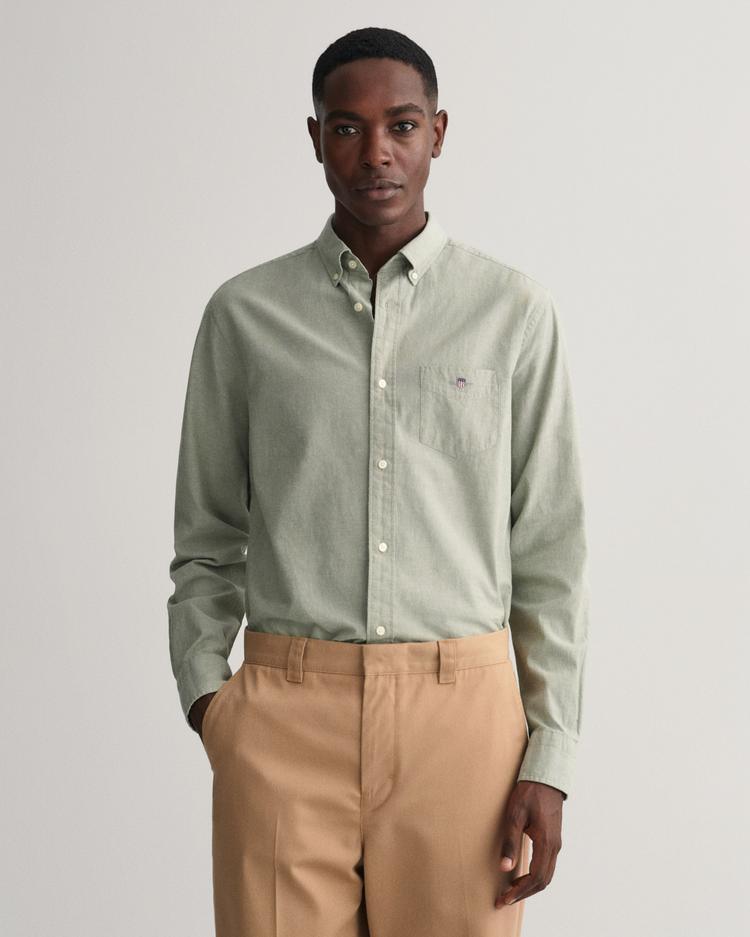 Camisa de linho e algodão regular fit - GANT