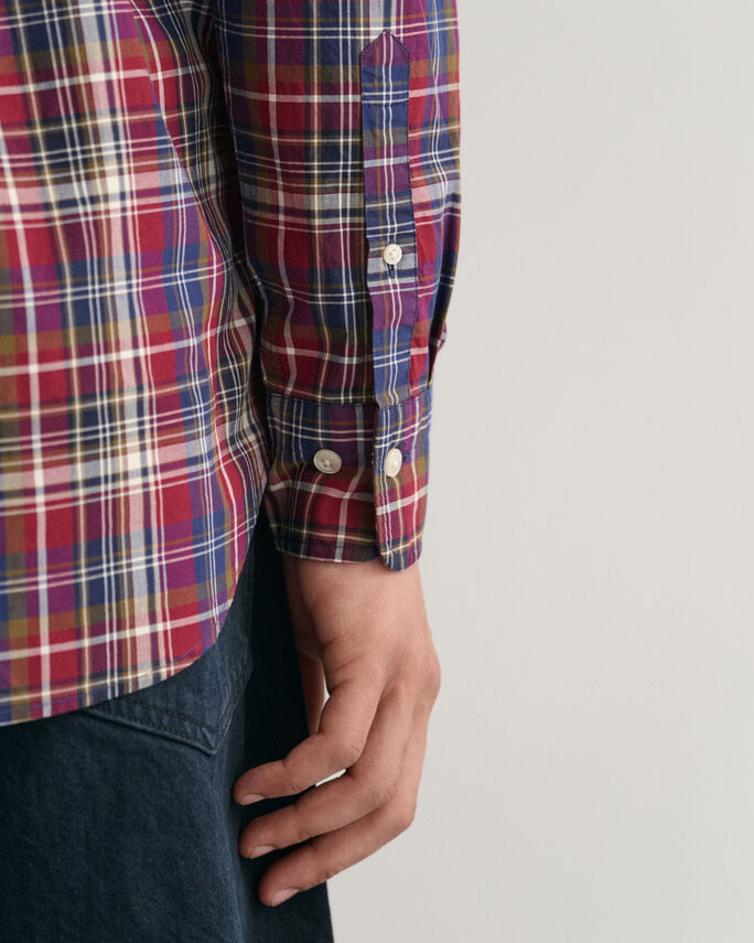 Camisa em popelina com padrão axadrezado médio regular fit - GANT