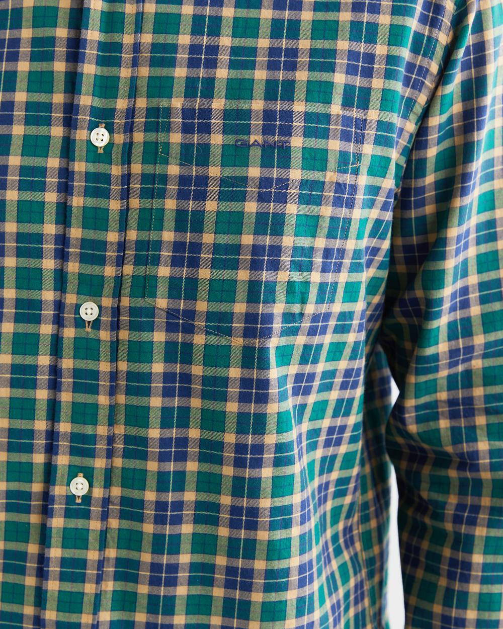 Camisa em sarja leve com padrão de xadrez regular fit - GANT