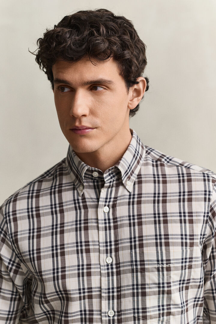 Camisa de sarja com padrão de xadrez