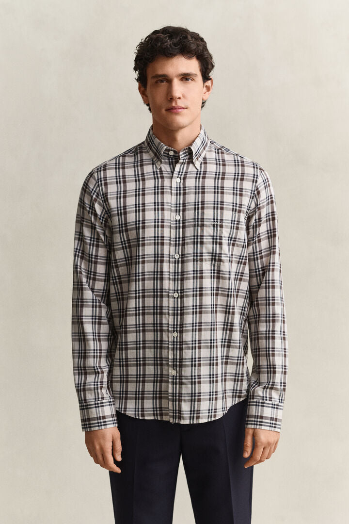 Camisa de sarja com padrão de xadrez