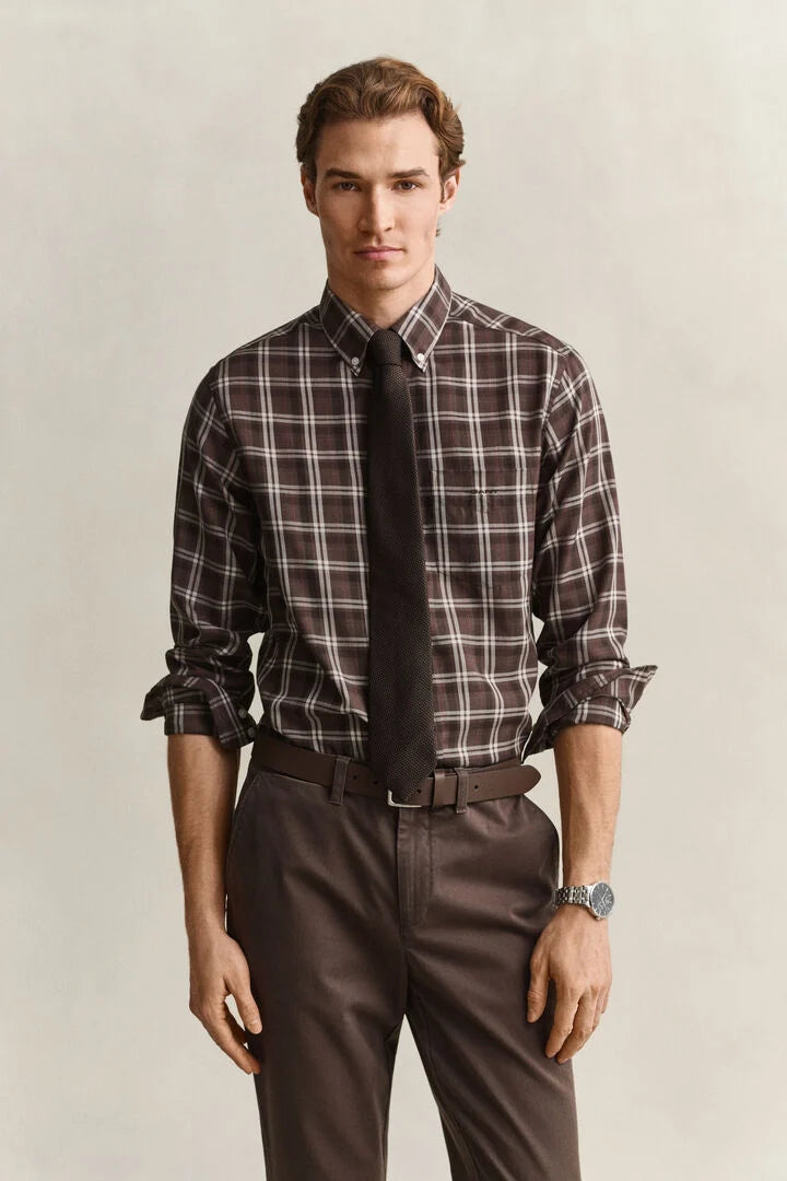 Camisa de sarja com padrão de xadrez