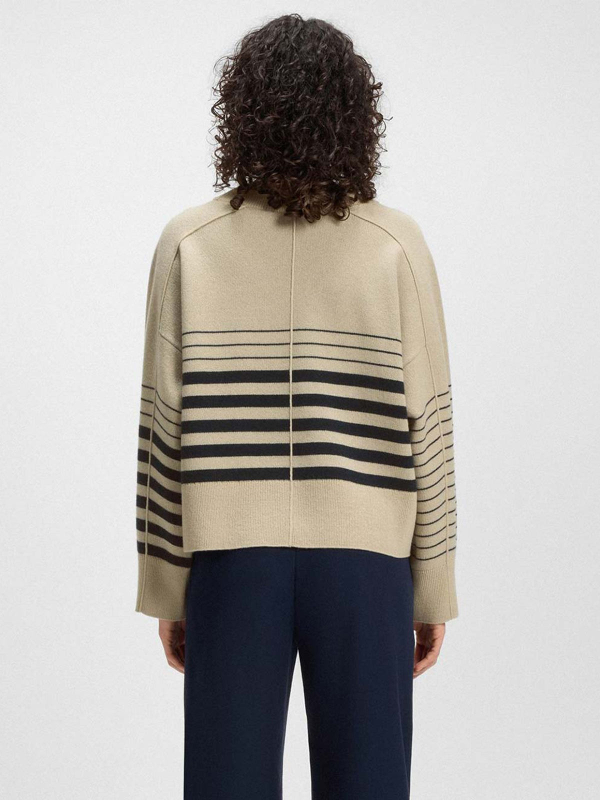 Camisola às riscas em lã e caxemira - BOSS