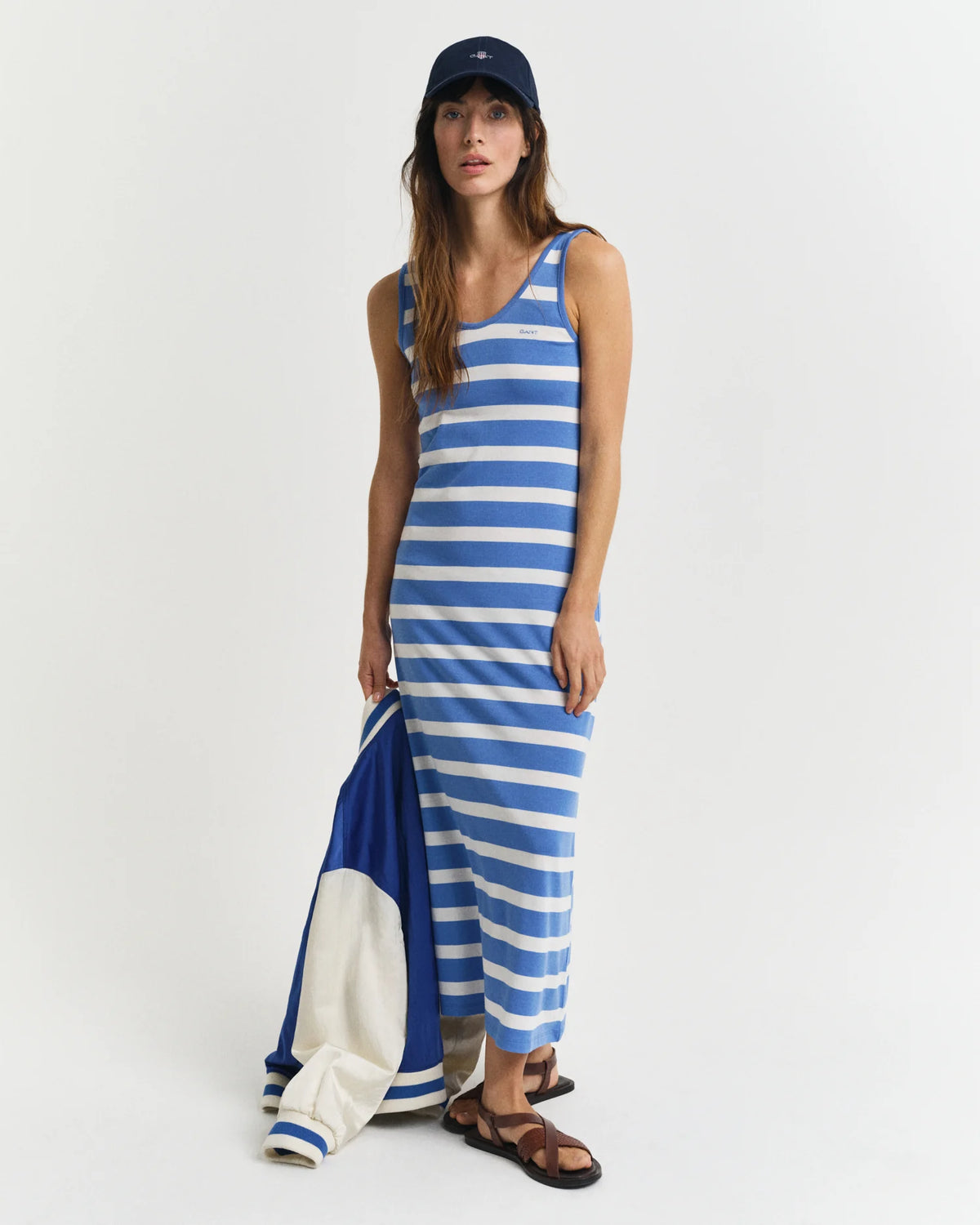 Vestido Midi de Jersey às riscas