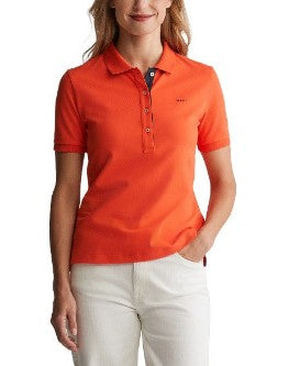 Polo slim fit com colarinho contrastante