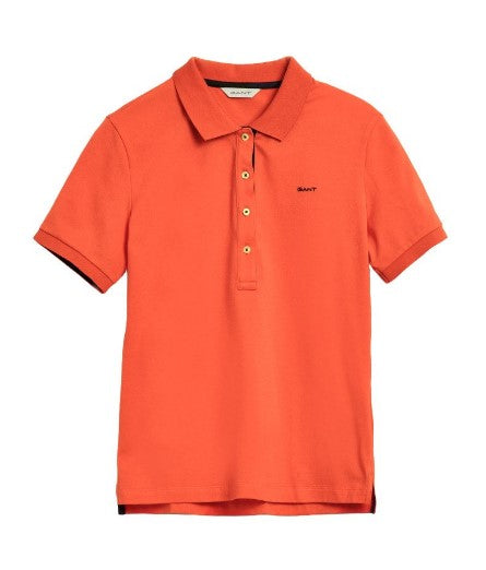 Polo slim fit com colarinho contrastante