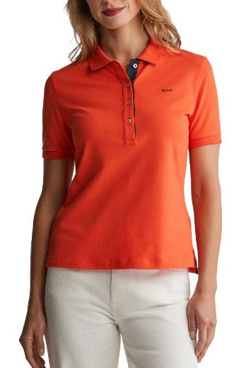 Polo slim fit com colarinho contrastante