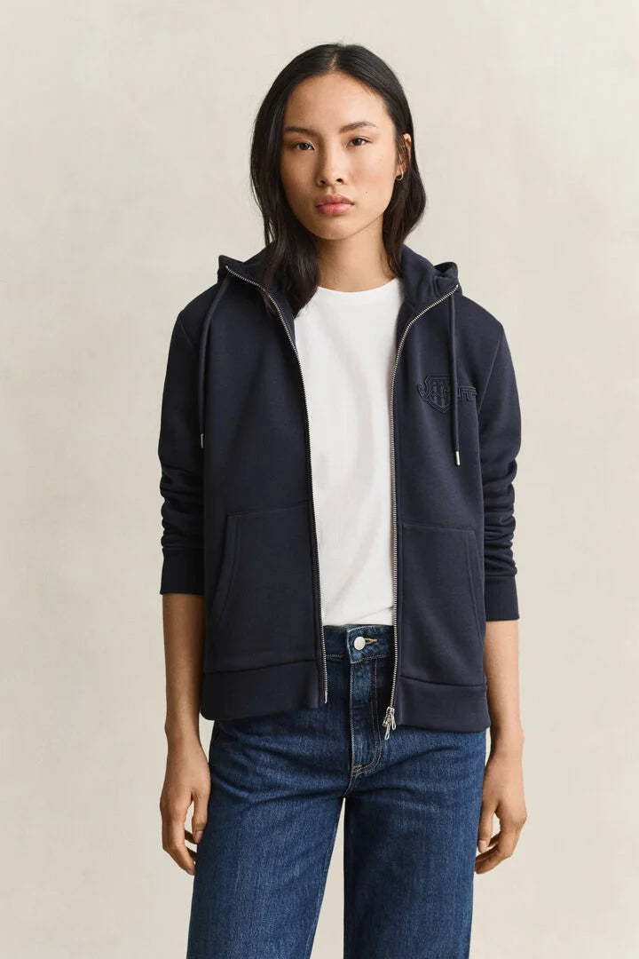Sweatshirt com capuz e fecho Tonal Shield