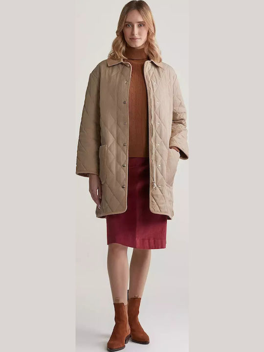 Camisola de gola alta em malha entrançada de algodão com elastano - GANT