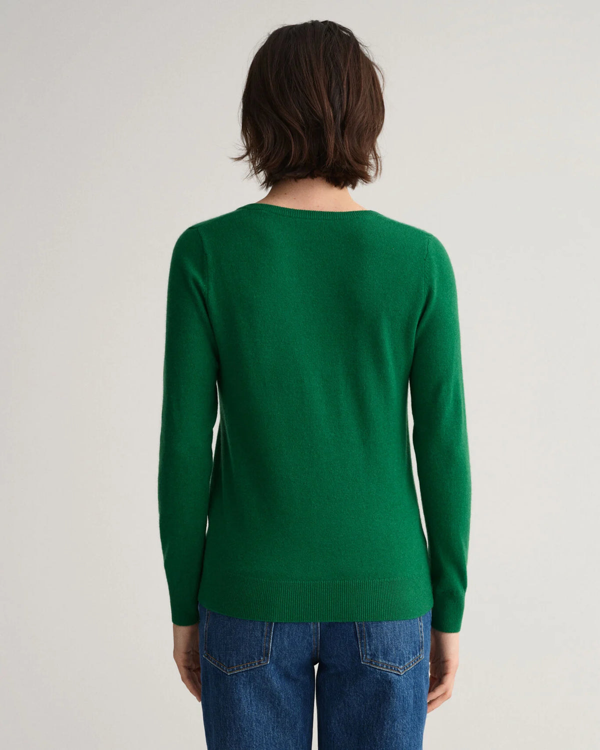 Pulover com decote em V em lã extrafina - GANT