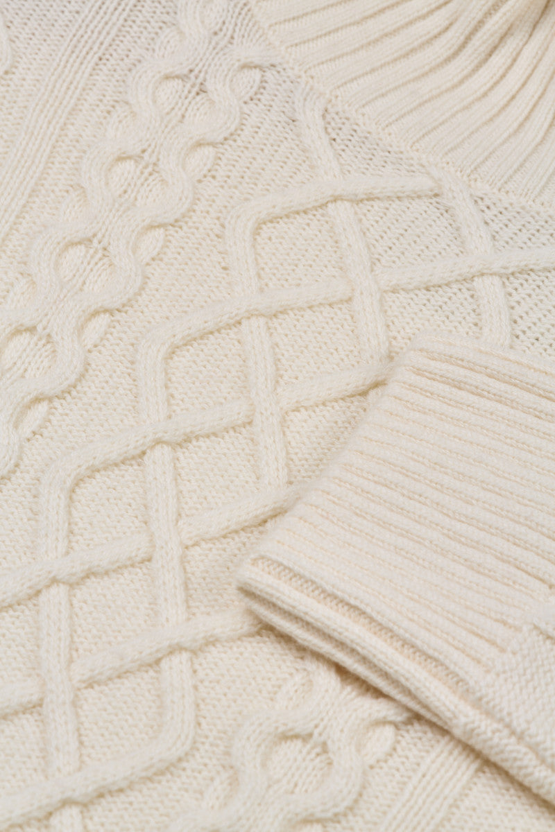 Camisola de gola alta em lã entrançada - GANT