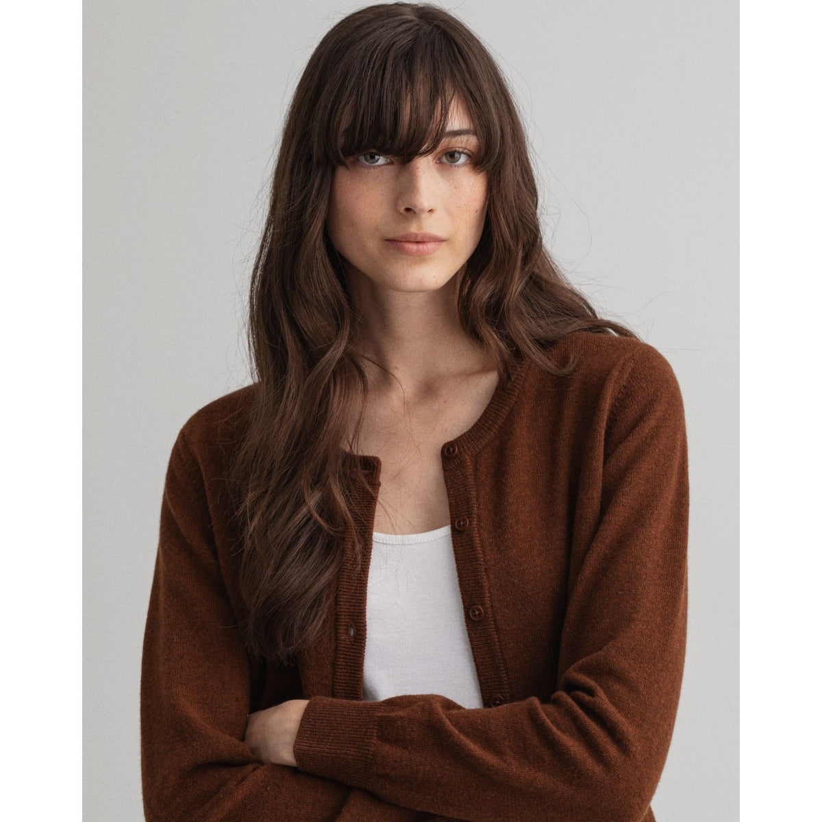 Casaco em lã extra fina com decote redondo - GANT