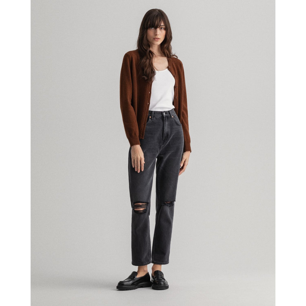 Casaco em lã extra fina com decote redondo - GANT