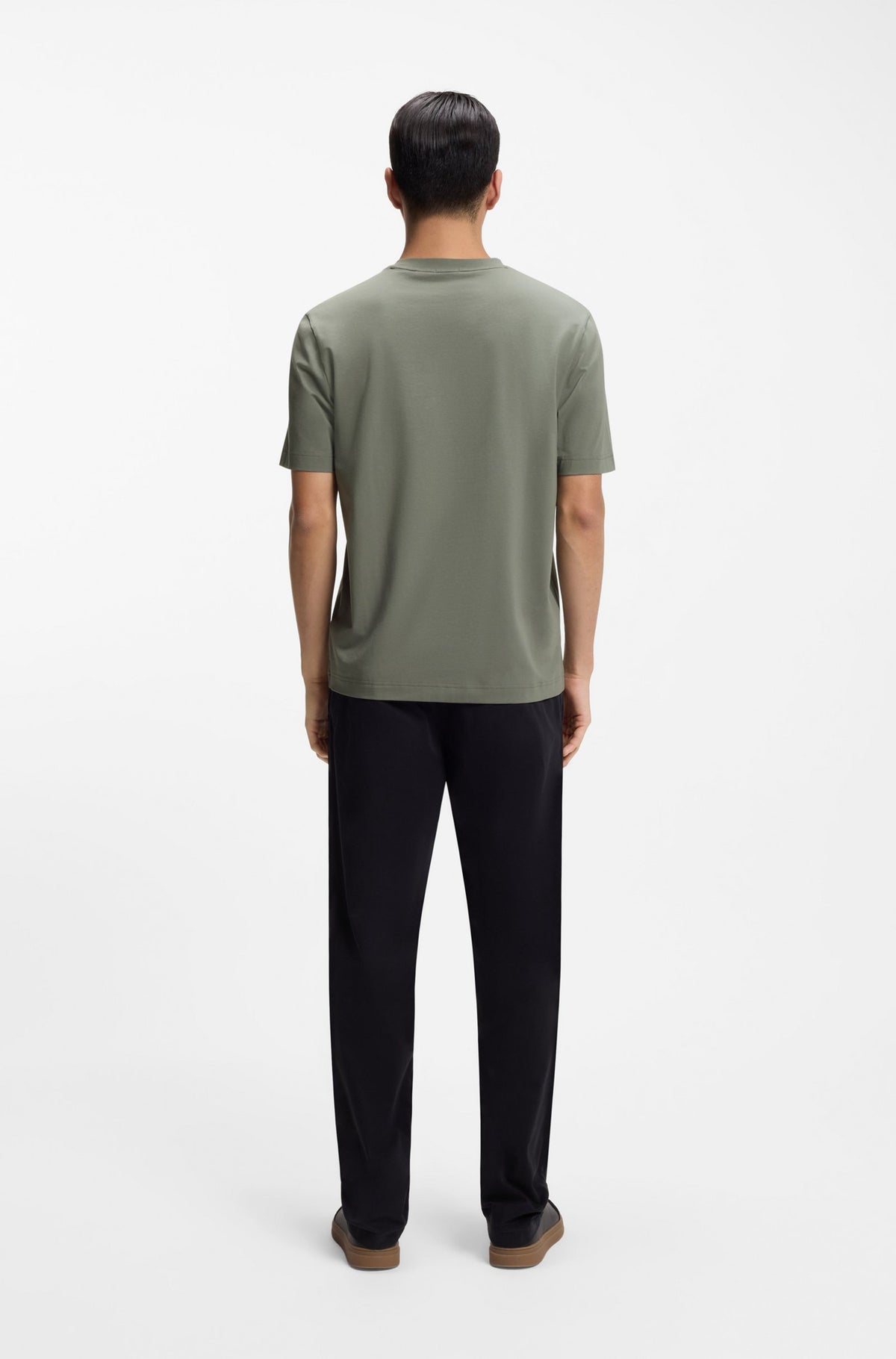 T-shirt em algodão elástico com logótipo contrastante