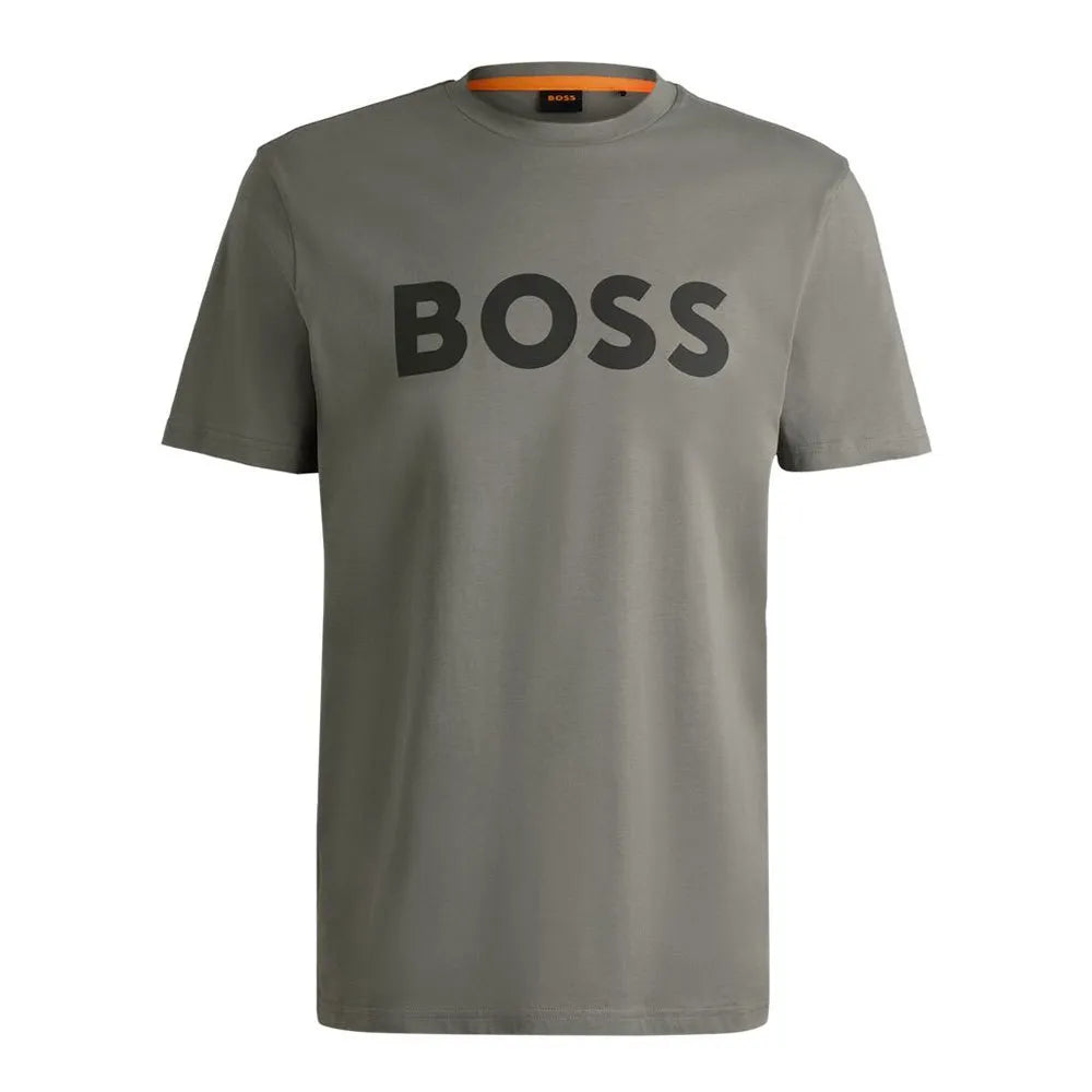 T-shirt em jersey de algodão com estampado de logótipo grande