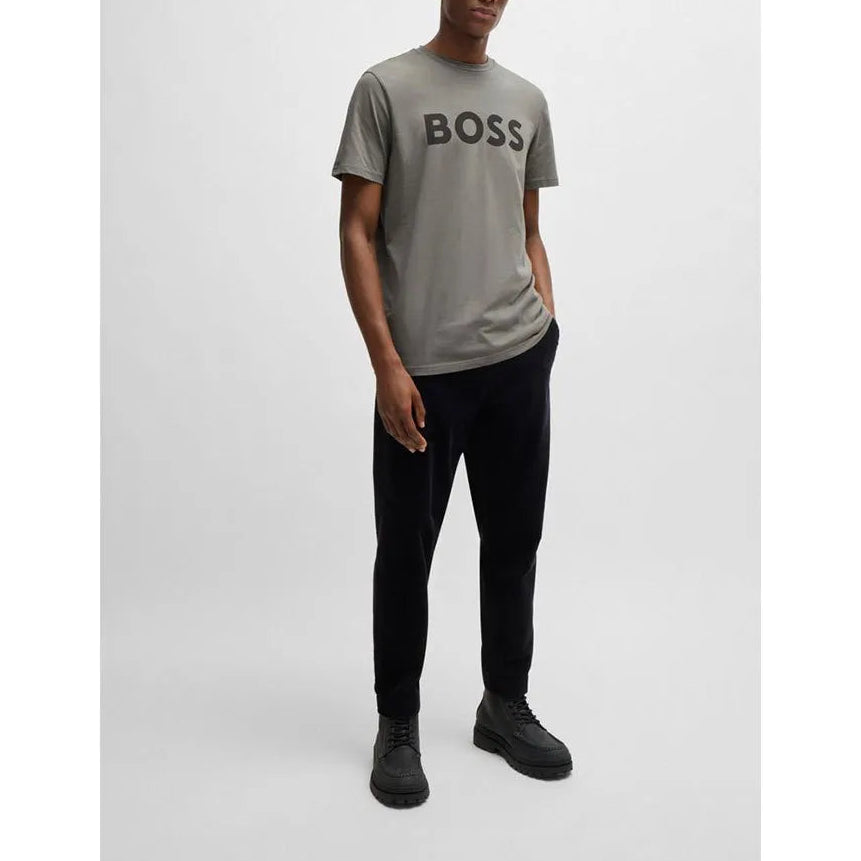 T-shirt em jersey de algodão com estampado de logótipo grande