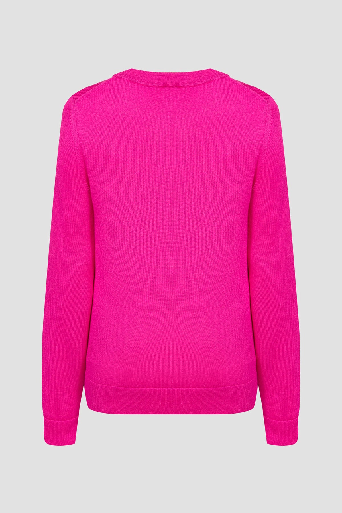 Camisola com gola redonda em lã merino