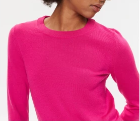 Camisola com gola redonda em lã merino