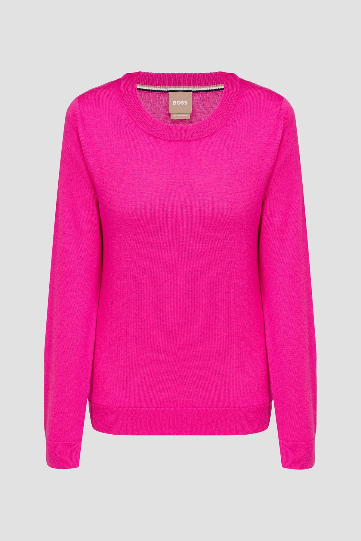 Camisola com gola redonda em lã merino