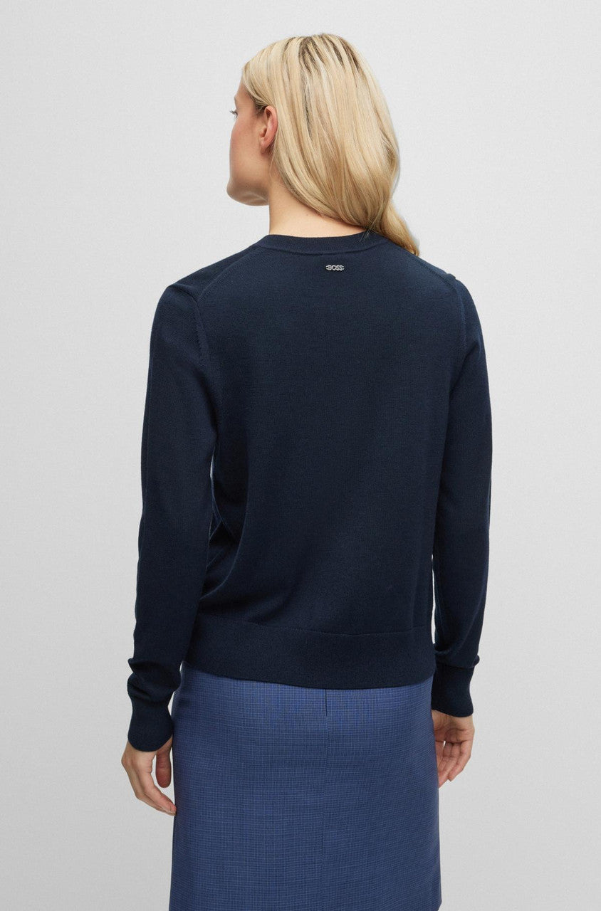 Casaco de lã merino com botões