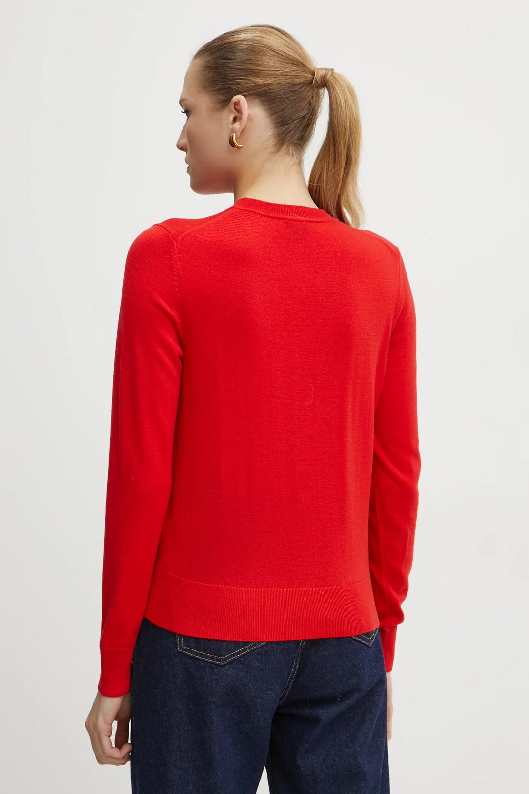 Casaco de lã merino com botões