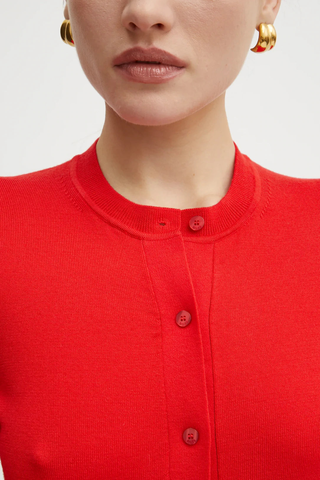 Casaco de lã merino com botões