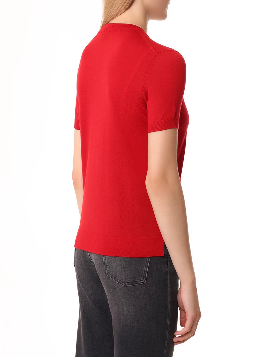 Camisola de manga curta em lã Merino