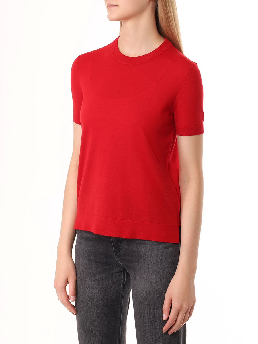 Camisola de manga curta em lã Merino