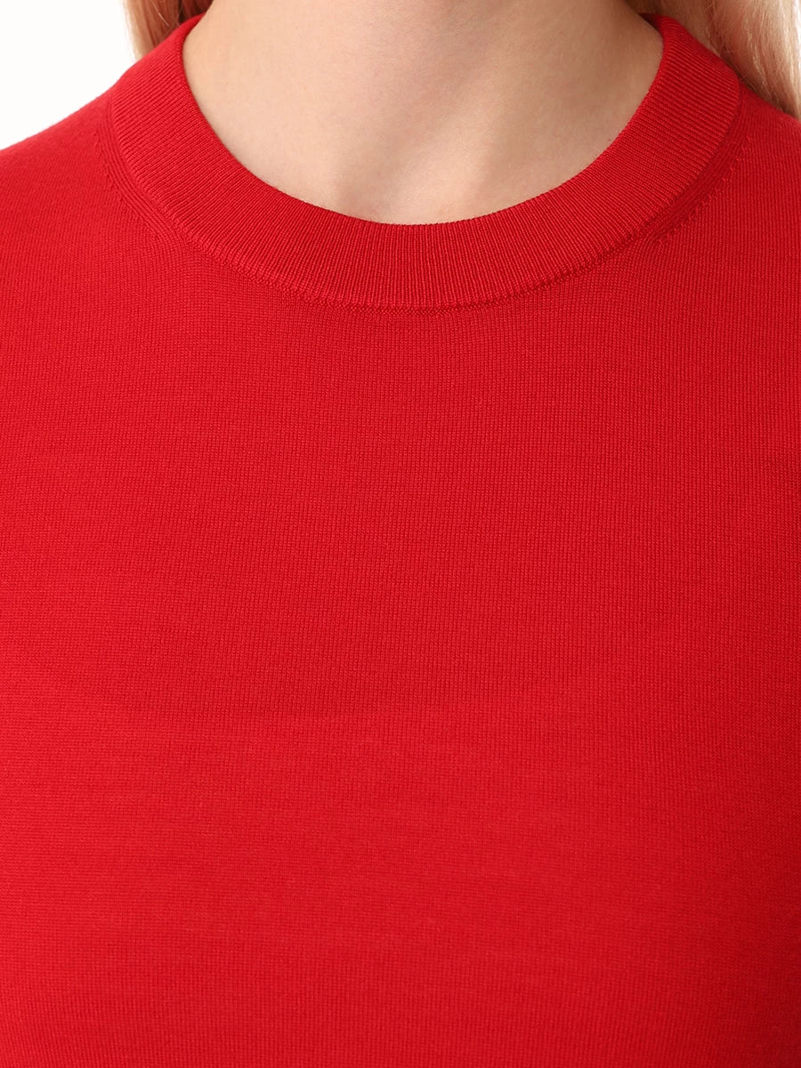 Camisola de manga curta em lã Merino