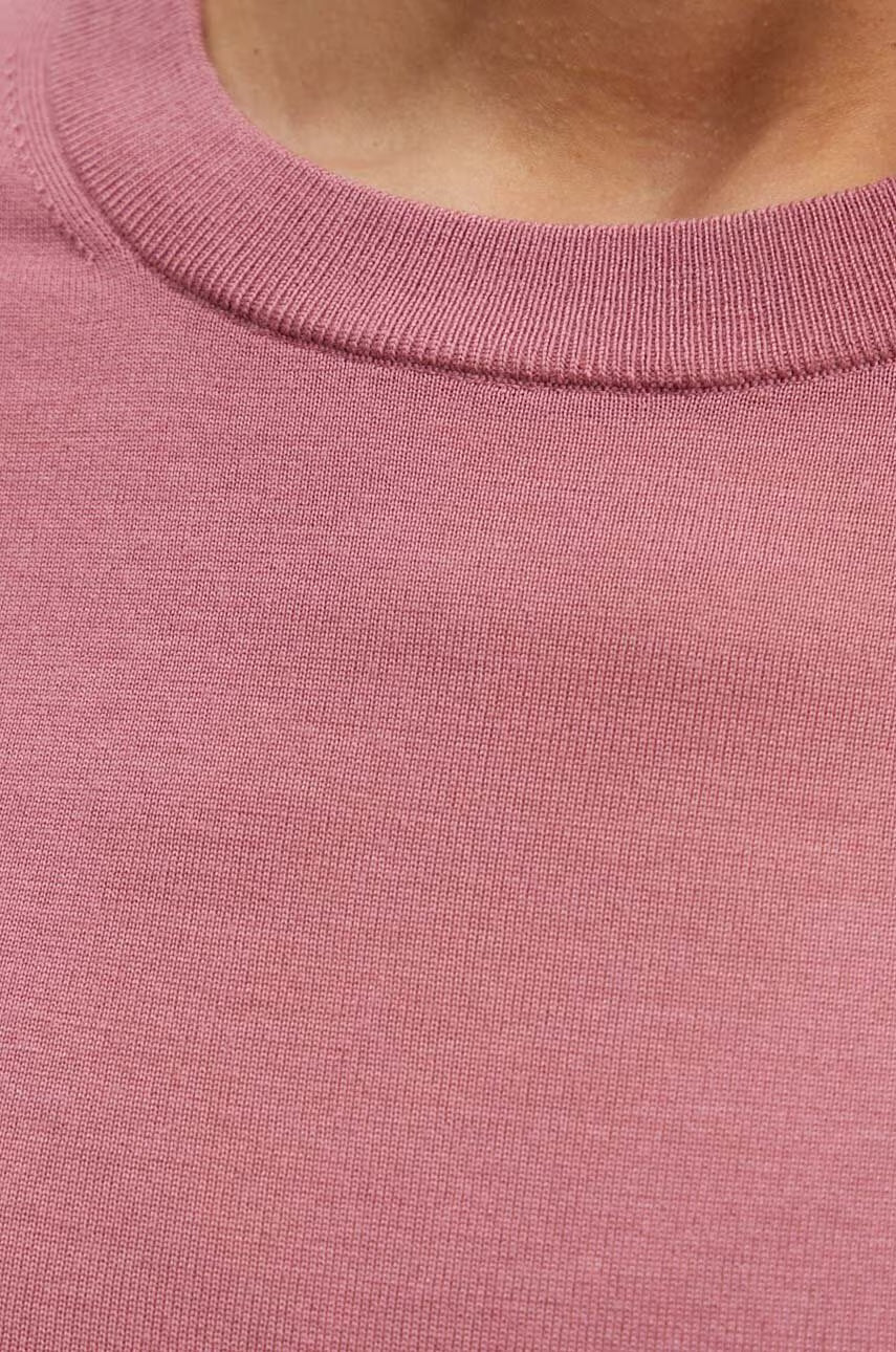 Camisola de manga curta em lã Merino