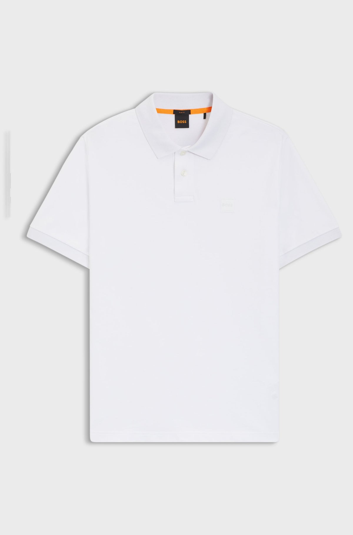 Polo de ajuste slim em algodão elástico com emblema com logótipo